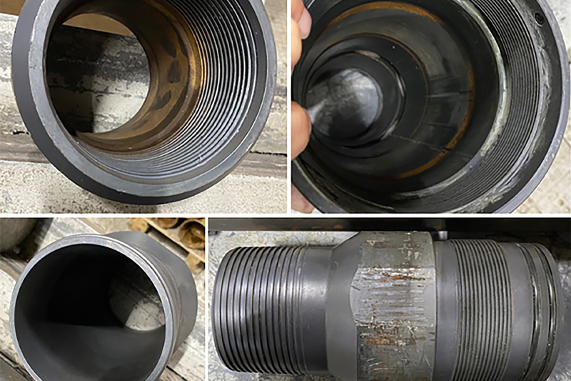 The parts of the coupling treated with MODENGY 1014 coating without traces of abrasive wear The parts of the coupling treated with MODENGY 1014 coating without traces of abrasive wear