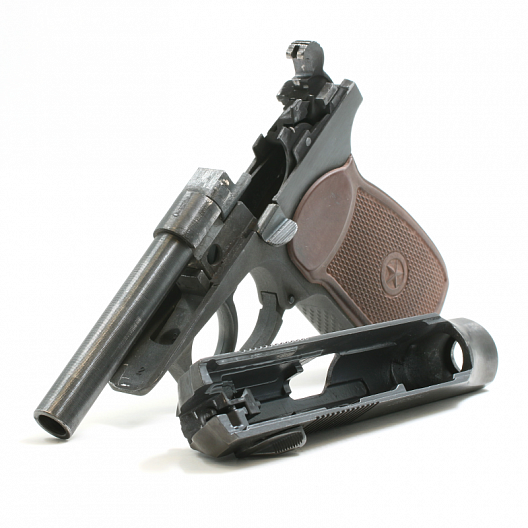 Pneumative gun frame and breech