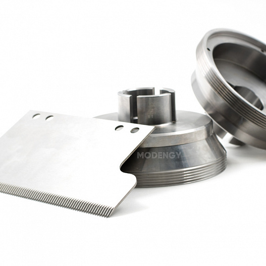 Parts of the edge-soldering and cutting unit for wet wipes packaging